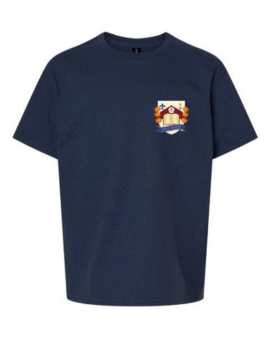 Dante School Unisex Phys. Ed Navy T-Shirt Short Sleeve
