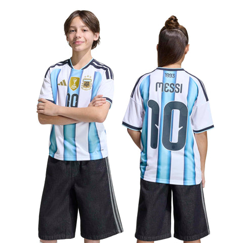 Argentina 26 Home Messi Kids Jersey