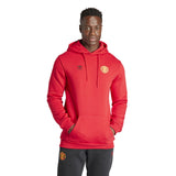 Adidas Men Manchester United Essentials Trefoil Hoodie Red