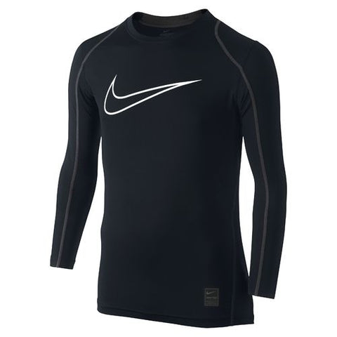 NIKE BOYS' HYPERCOOL HIGH BRAND READ FITTED LONG SLEEVE TOP