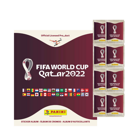 2022 PANINI FIFA WORLD CUP STICKERS – MEGA STARTER PACK (ALBUM + 50 STICKERS)